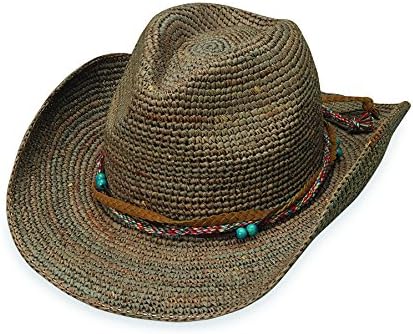 כובע הכובע של וולארו, כובע קאובוי קטלינה לנשים - רפיה, קאובוי מודרני, תוכנן באוסטרליה