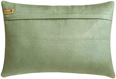 מנטה דקורטיבית הומצנטרית ירוקה 12 x18 כיסוי כרית המותני, קלטת עור דמוי עור דמוי עור, כרית מלבנית, דפוס גיאומטרי