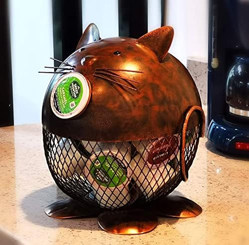 עיצוב חתול חידוש איילה למחזיק תרמיל קפה מחזיק כוס ארגונית תרמיל קפה, למשרד מטבח ביתי ובר קפה, בחומר מתכת