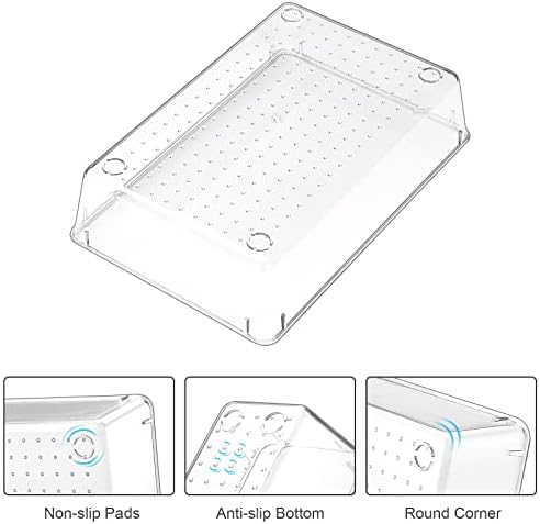 פוריקון 25 יחידות ברור שולחן מגירת מארגני סט, 4-גודל פלסטיק שינה יהירות שידת מגש אקריליק אמבטיה אחסון פחי איפור