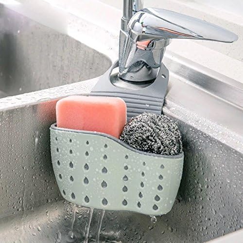 TA Sponge Holder כיור ברז בצד קאדי סבון סבון מברשת שטיפת כלים למטבח לארגון אמבטיה סלי אחסון עם חורי ניקוז