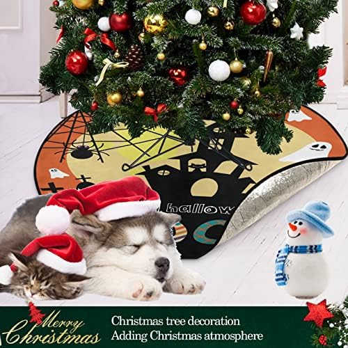 visesunny מחצלת עץ חג המולד שמח ליל כל הקדושים BOO BOO SPIDER WEB GHOST CAT BLACK CATTLE TEAR TEAM STAD MAT POPTOCER