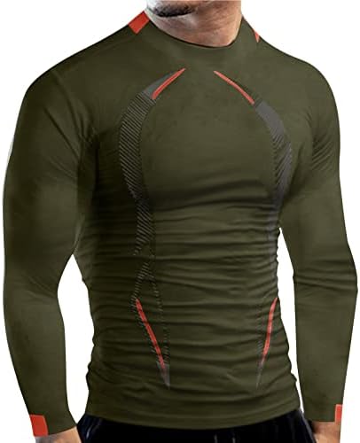 Wocachi 2022 חולצות טריקו לדחיסה לגברים, שרוול ארוך מהיר מהיר יבש גמישות גבוהה שרירים ספורט ספורט טיס