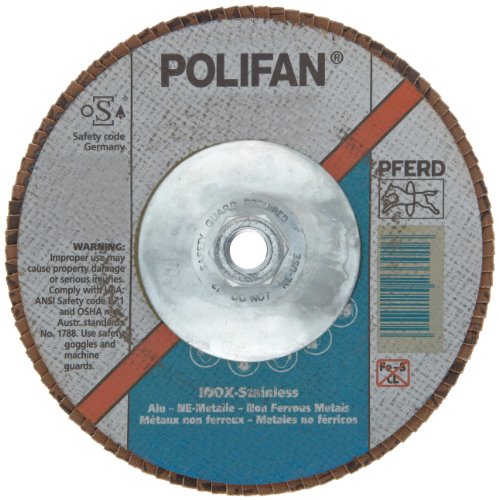 PFERD POLIFAN SG CO-COOL COOL DISC DISC DISC, סוג 29, חור הברגה, גיבוי שרף פנולי, תחמוצת אלומיניום, 5 דיא.,