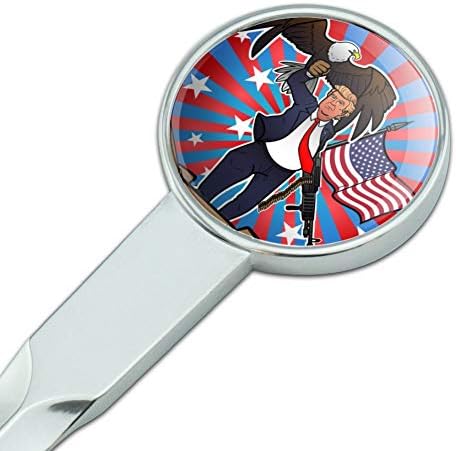 פטריוטי דונלד טראמפ עם נשר אמריקאי דגל אקדח קלאסי כרום מצופה מתכת מעטפת מכתב פותחן גוזר