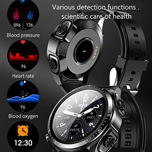 שעון חכם Symoid עם אוזניות, שעון כושר עגול, שעון Bluetooth בגודל 1.28 אינץ