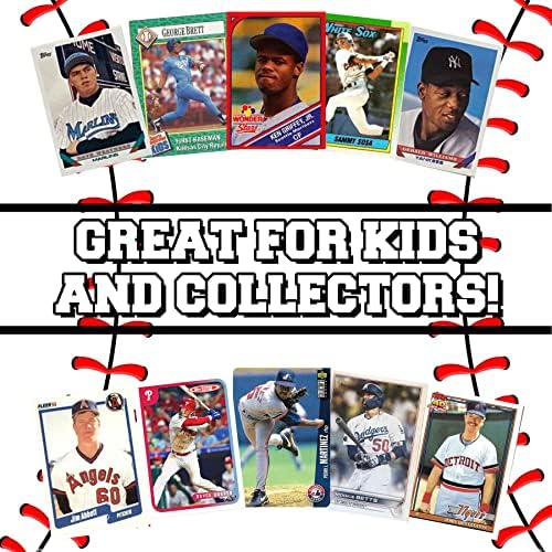 סט מגוון של 100 כרטיסי מסחר בייסבול-כל כרטיסי המצב החדשים - סט פתיחה מושלם לילדים, מבוגרים ואספנים-סופרסטאר