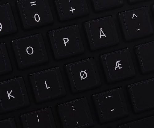 מק נורווגית שאינו שקוף מקלדת מדבקות על רקע שחור עבור מחשב נייד, שולחן עבודה ומחברת