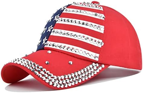 כובעי בייסבול של רינסטון אופנה לגברים נשים היפ הופ מתכוונן כובע ספורט מזדמן נושם עם דגל ארהב
