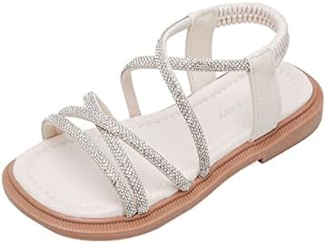 סנדלי בנות פתוח בוהן אצבעות ריננש אבן עיצוב סנדלים סנדלים שטוחים נעלי שמלת קיץ נעלי גרב לתינוק אופנה מזדמנת