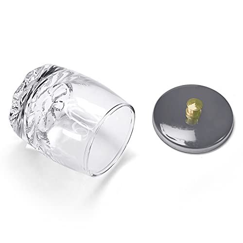 קריסטל חיטוי זכוכית כוס אקריליק נוזל אבקת מנומר צלחת עם נירוסטה מתכת מכסה כלי זכוכית כלי עבור