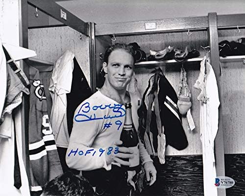 Beckett-Bas Bobby Hull Hof 1983 חתימה חתומה Blackhawks 8x10 צילום צילום V76780