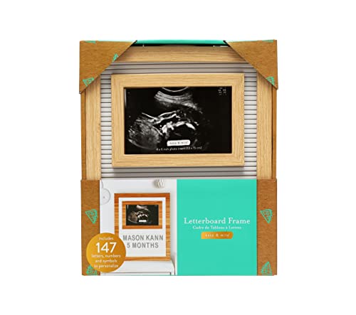 קייט ומילו סונוגרמה סט לוח מכתבים מעץ, לוח הודעות מסגרת סונוגרמה לשיתוף אבני דרך להריון והתקדמות גדילת התינוק,
