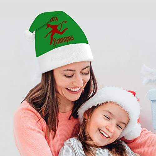 שמח קרמפוס חג המולד כובע סנטה כובע עבור יוניסקס מבוגרים נוחות קלאסי חג המולד כובע עבור מסיבת חג המולד