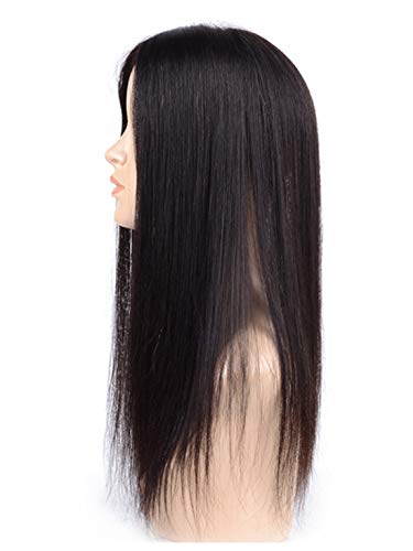 מצח נוכריות לשיער דליל שיער אדם, 3.6 איקס 6 מונו שיער אדם טופרים קליפ ב וויגלט שיער חתיכות עבור נשים, את שחור
