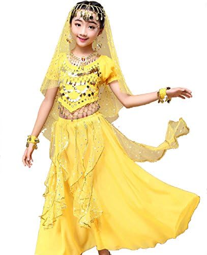 נערת נערת ריקוד בטן נצנץ תלבושת ריקוד הודי ליל כל הקדושים ללבוש מערכות קרנבל
