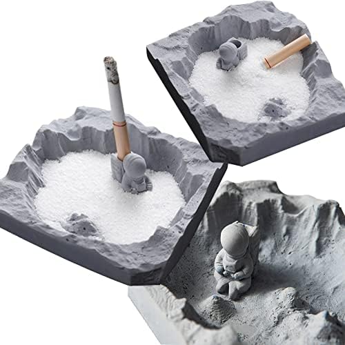 מאפרה מגניב למאפרה חיצוני ומקורה סיגרים מקורה מאפרה חלל ירח מאפרה אסטרונאוט שולחן עבודה מעשן מאפרה