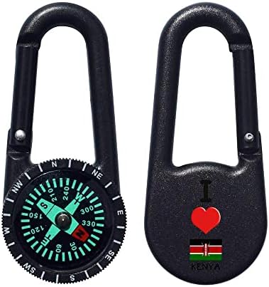 Azeeda 'I Love Kenya' Compass Keyring