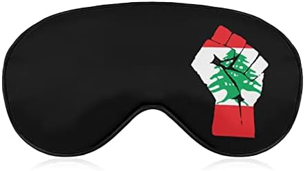 אגרוף מורם דגל לבנון מסכת שינה עם רצועה מתכווננת כיסוי עיניים רך כיסוי עיניים לטיול להירגע