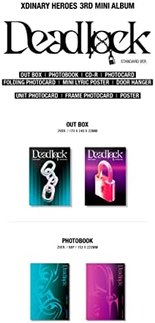 גיבורים XDINARINE DEADLOCK 3RD MINI אלבום גרסה סטנדרטית CD COVER CD+1P פוסטר+88P Photobook+2P Photocard+1p