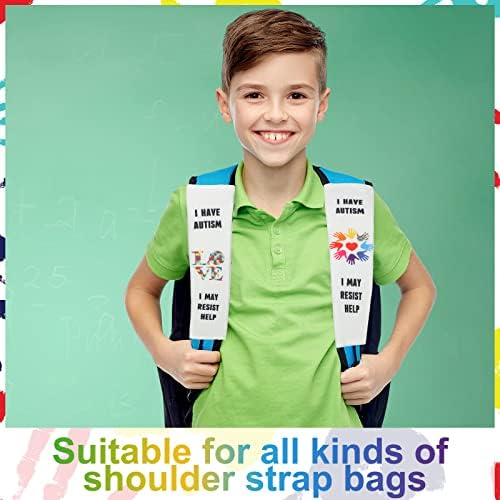 4 חבילה אוטיזם חגורת כיסוי לא מילולי אוטיזם מודעות רכב מושב מכסה פאזל סימן ומודעות עיצובים עבור ילד ברכב רכב