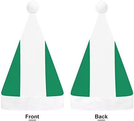 ניגריה דגל חג המולד כובע רך קטיפה סנטה כובע מצחיק כפה עבור חג המולד לשנה חדשה חגיגי מפלגה