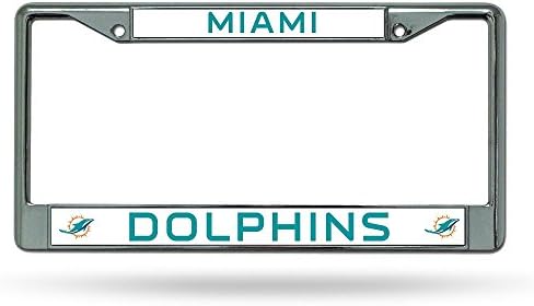 RICO Industries NFL מיאמי דולפינים סטנדרטיים מסגרת רישוי כרום, 6X12.25