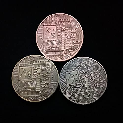 מטבע זיכרון מטבע זיכרון 1 PCS מטבע מכסף מצופה זהב ביטקוין ביטקוין וירטואלי cryptocurrency 2021 מטבע אספנות במהדורה
