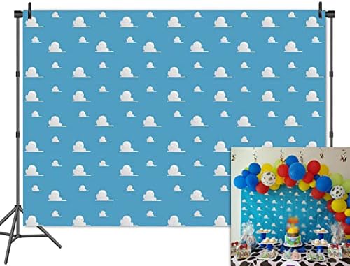 10 על 8 רגל שמיים כחולים ענן לבן צעד וחזור על רקע צילום יילוד תינוק מקלחת קריקטורה ילד סיפור מסיבת