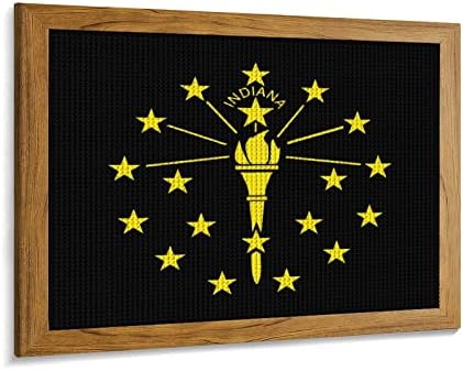 ערכות ציור יהלומי דגל מדינת אינדיאנה מסגרת תמונה 5 עשה זאת בעצמך תרגיל מלא ריינסטון אמנויות וול