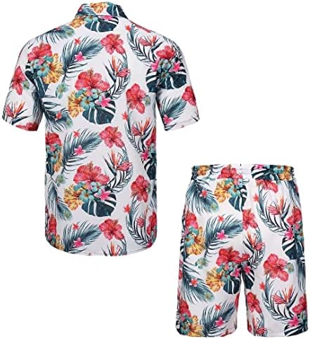 חולצות הוואי פרחוניות של AKSIT חליפות כפתור מזדמן של חולצה שרוול קצר