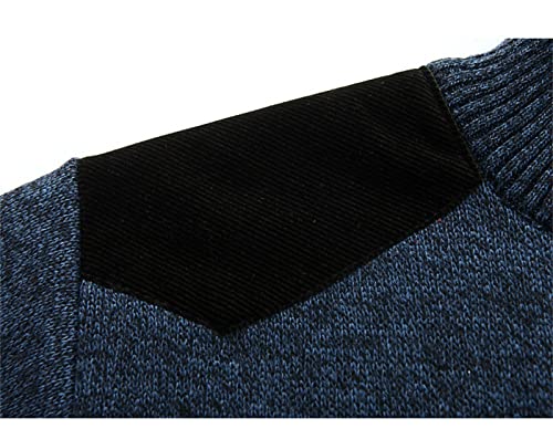 גברים של שרוול ארוך 1/4 רוכסן סוודר מזדמן מתאים עבה סריגים מוצק צמר סרוג סוודרים ניגודיות צבע