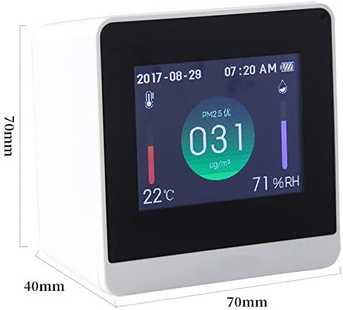 מדחום דיגיטלי רנסלאט 2.5 בודק איכות אוויר צג מד טמפרטורה ולחות חשמלי מדחום ומד לחות עם תאריך זמן