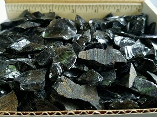 גבישי מיאבה מספקים עבור 14 עוז חתיכות אובסידיאן שחורות מחוספסות זכוכית וולקנית) הרבה למוניות, חיתוך,