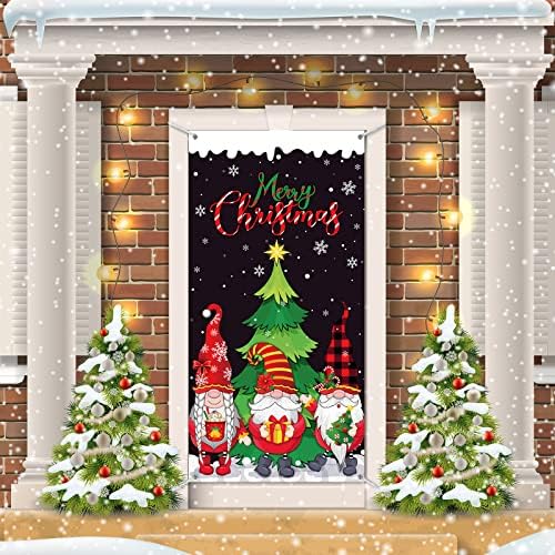 כיסוי דלת גמד חג המולד תליית קישוטי דלת חג המולד לדלת הכניסה אביזרי תמונה של גנום קישוטי חג המולד
