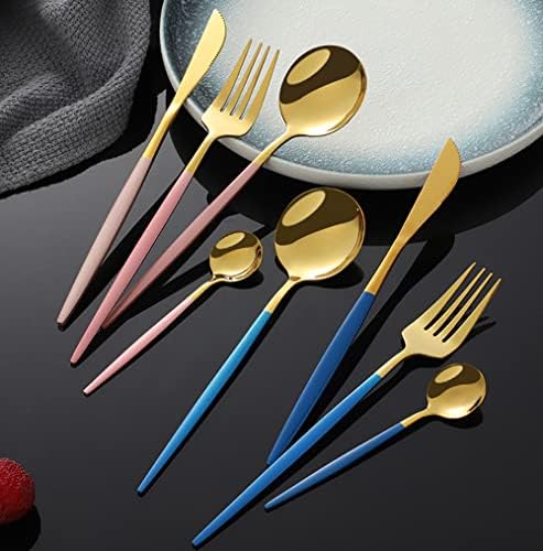 טאיוקו כלי כסף סט סכום כלי סט, 24-חתיכה עבור 6 נירוסטה, מראה מלוטש מטבח מסעדת חתונה ייחודי דפוס עיצוב כולל סכין