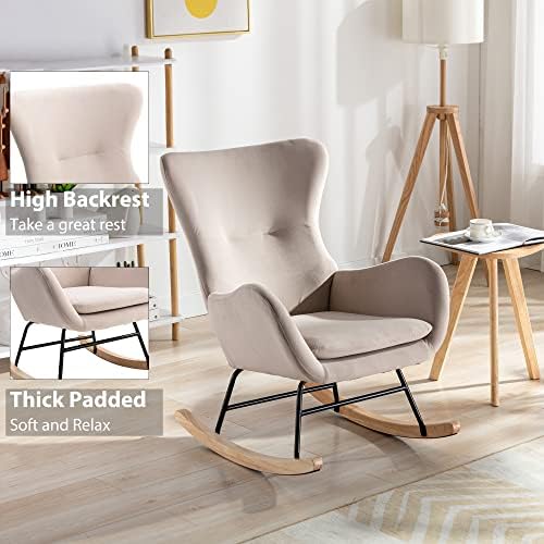 מודרני נדנדה כיסא טדי בד מרופד מושב עם גבוהה משענת ומשענות מבטא כיסא צמר טלה כורסא ספה אחת כיסא