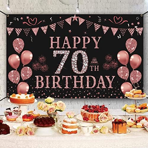 יום הולדת 70 קישוטים לנשים עלה זהב יום הולדת רקע באנר שמח 70 מסיבת יום הולדת ספקי, עלה זהב בחזרה בשנת 1953