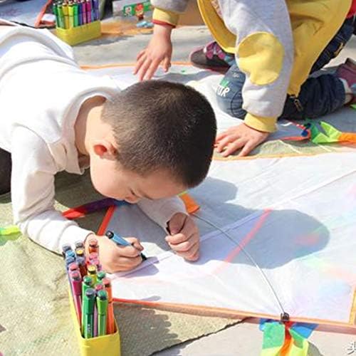 B Bangcool Diy ילדים עפיפון עפיפונים ריקים מייצרים ציור נייר לבן עפיפונים ריקים עם קו מסתובב לילדים פארק