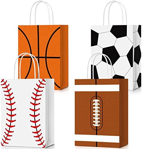 24 חתיכות ספורט המפלגה לטובת שקיות כדורגל מסיבת גודי תיק ספורט מסיבת מתנת שקיות עם ידיות עבור כדורגל בייסבול