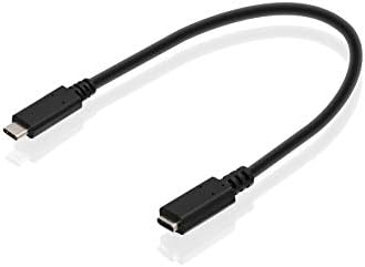 IOGEAR USB -C 1ft כבל הרחבה זכר לנקבה - לאחור תואם ל- USB 2.0 - תואם ל- PC ו- Mac - G2LU3CMF