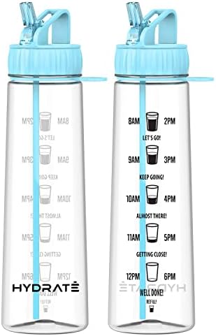 Tracker Hydrate 900 מל בקבוק מים קש - עם סימני זמן מוטיבציוניים, ללא BPA