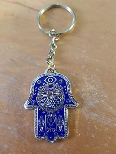 מפתח מחזיק מתכת חמסה סימנים למזל טוב ירושלים נוף נוסעים תפילה