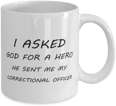 ספל קצין הכליאה, ביקשתי מאלוהים גיבור. הוא שלח לי שלי כליאה קצין, חידוש ייחודי מתנת רעיונות כליאה קצין, קפה ספל