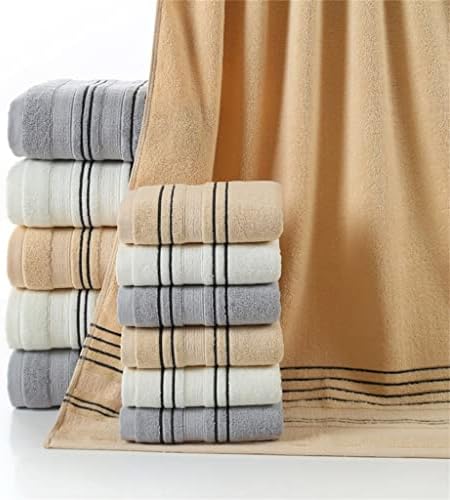 TJLSS אפור כותנה מגבת כותנה מגבת רחצה מגבת רחצה מגבת קמפינג באמבט אמבטיה (צבע: חום, גודל