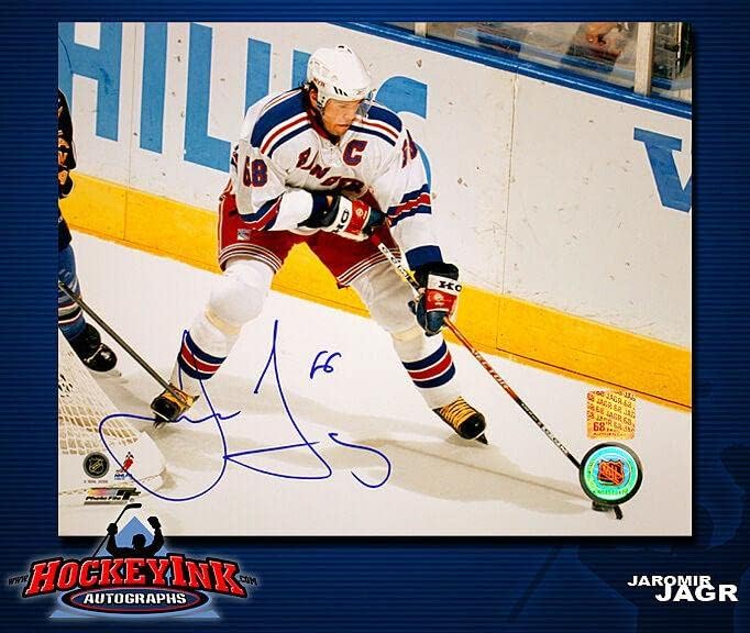 Jaromir Jagr חתמה על ניו יורק ריינג'רס 8 x 10 תמונה - 70402 - תמונות NHL עם חתימה