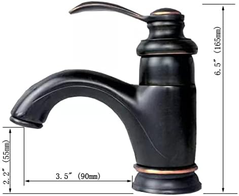 שמן שחור משפשף פליז עתיק ידית יחידה יחידה אמבטיה רכוב על כלי ברז בכיור ברז מערבל אגן