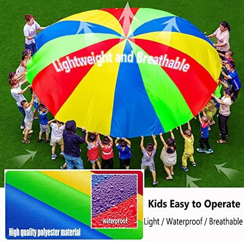 ילדים לשחק קשת מצנח, צבעוני אוקספורד בד לשחק אוהל עם ידיות ואחסון תיק, גן משתלת עבודת צוות לשחק צעצועים