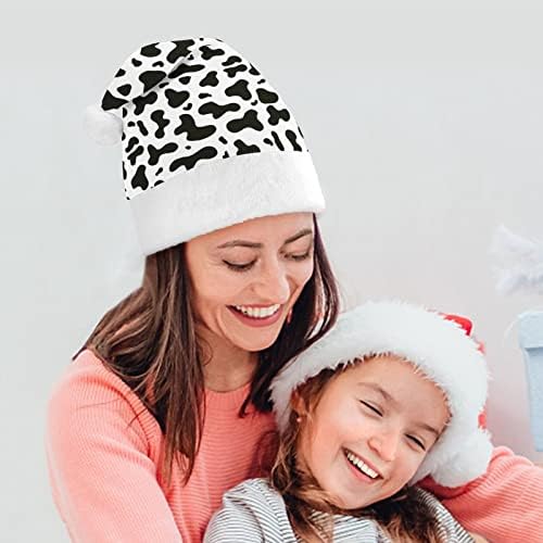 חלב פרה דפוס חג המולד כובע רך קטיפה סנטה כובע מצחיק כפה עבור חג המולד לשנה חדשה חגיגי מפלגה
