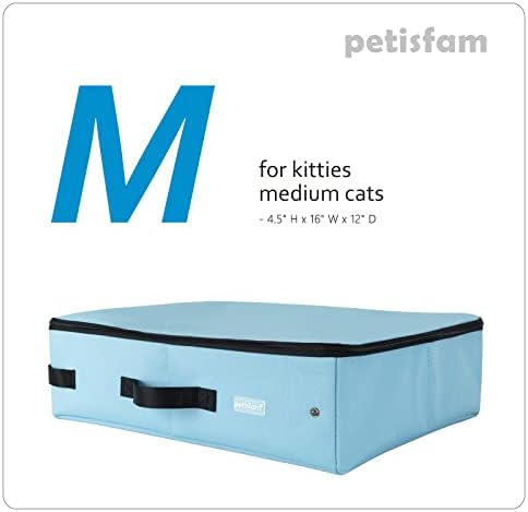 פטיספאם נייד נסיעות חתול המלטת תיבת עבור בינוני חתולים וקיטי עם מכווץ מכסה כדי לשמור המלטת וריח הכיל